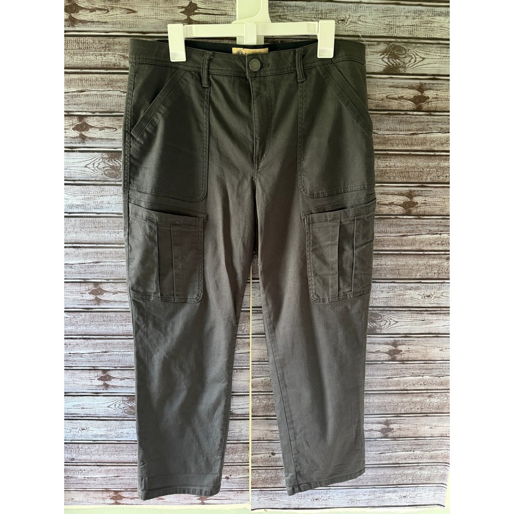 Democracy Ab Technology Cargo Ankle Pants Dark Gray Women 14 Stretch Utility